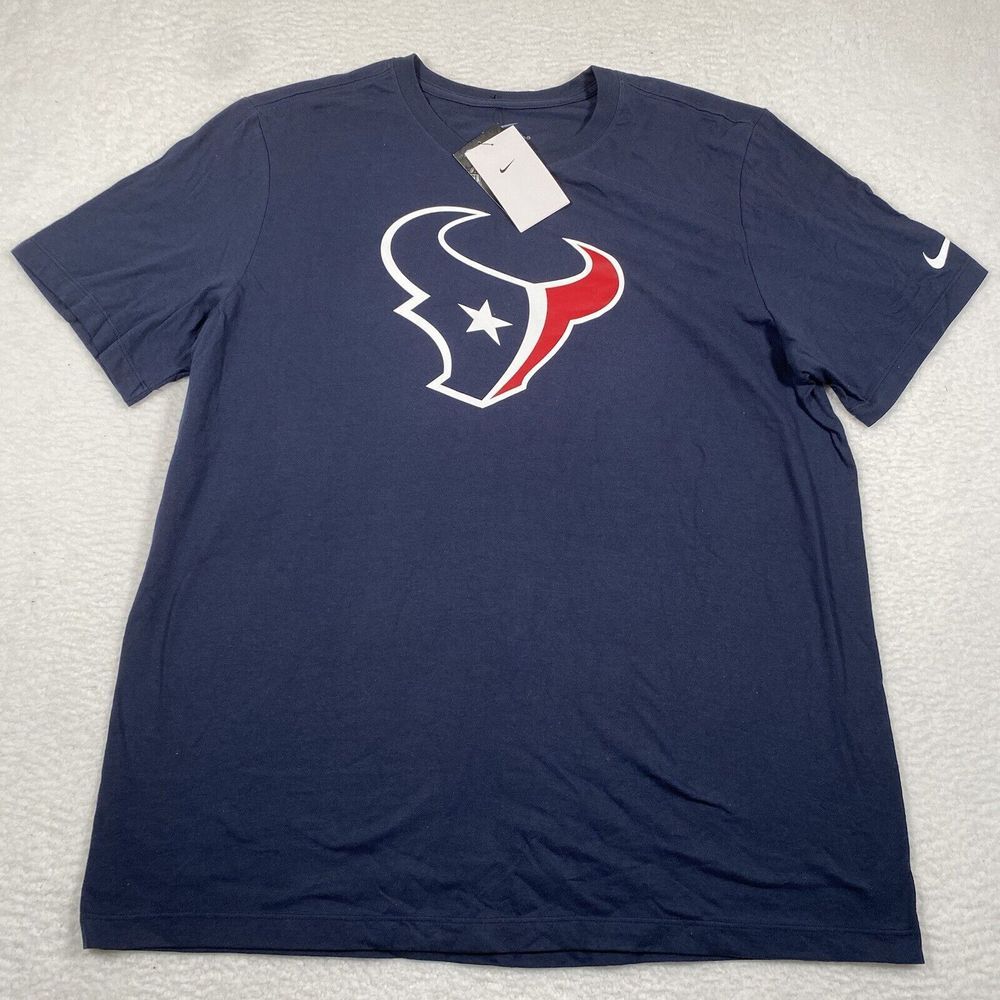 Nike Houston Texans T-Shirt Mens XL Navy Blue Essentials Logo On Field NFL Tee